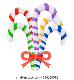 Vector Illustration of Colorful Candy Canes