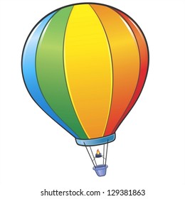 Vector illustration colorful cartoon hot air balloon  No radial gradient  transparency  gradient mesh  Created in Adobe Illustrator