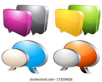 Vector illustration of colorful chat boxes. 