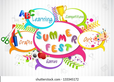 vector illustration of colorful Chat bubble for Summer Fest
