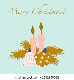 Vector illustration with colorful christmas decoration, perfect to use on the web or in print