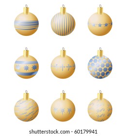 Vector - Illustration of colorful christmas decoration balls with various patterns