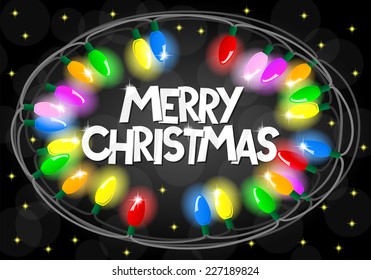 vector illustration of a colorful christmas lights