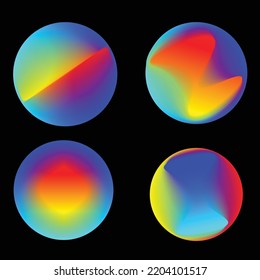 Vector Illustration . Colorful circle .Liquid gradient  Logo . Design element . Abstract Geometric shape .