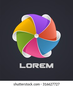 Ilustración vectorial del elemento de diseño circular de color