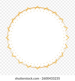 Vector illustration of colorful circular frame pattern on transparent background