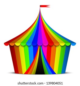 Vector illustration of colorful circus tent