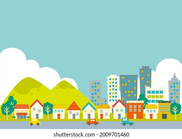 Vector illustration of colorful cityscape