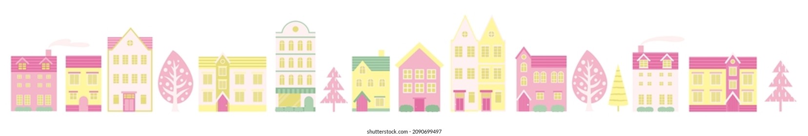 Vector illustration of colorful cityscape
