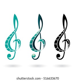 Vector Illustration of a Colorful Clef Sign isolated on a white background