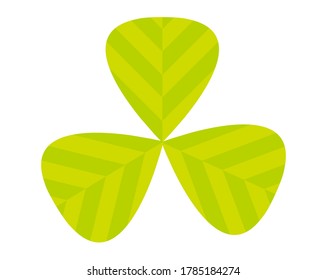 Vector illustration of colorful clover. Three-leaf clover