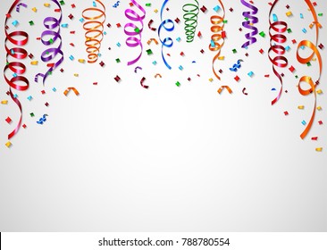 Vector illustration of Colorful Confetti On White Background