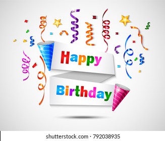 Vector Illustration Of Colorful Confetti On White Background