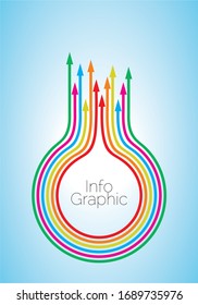 Ilustración vectorial, colorido diseño de flechas creativas.