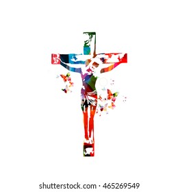 Vector illustration of colorful cross isolated on white background