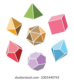 Vector illustration of colorful cubes for dnd