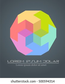 Ilustración vectorial del elemento de diseño colorido