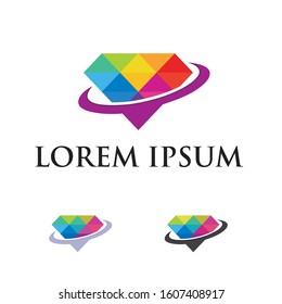 vector illustration of colorful diamond logo on white background