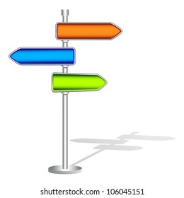 vector illustration of colorful direction board