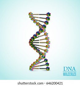 Vector illustration of Colorful DNA background