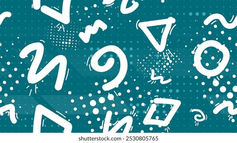 Vektorgrafik. Farbige, gepunktete, nahtlose Textur auf blauem Hintergrund. Design für Textur, Hintergrund, Tapete, Poster, Banner, Album, Cover.