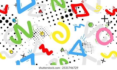Vector illustration. Colorful dotted seamless texture on white background. Design for texture, background, wallpaper, poster, banner, album, cover.