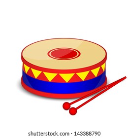 Vector illustration of colorful drum