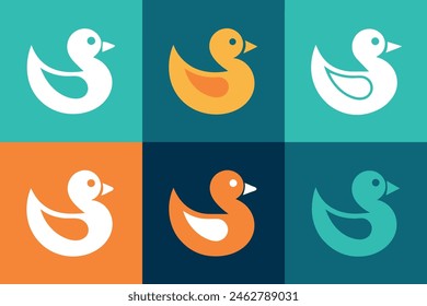 Vector illustration of colorful duck icon