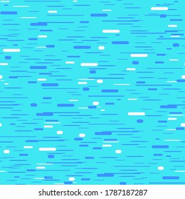 Vektorgrafik einer bunten, dynamischen Komposition verschiedener abgerundeter Formen in einem horizontalen Rhythmus. Minimalistische Bewegungsgestaltung. Nahtlose Muster.