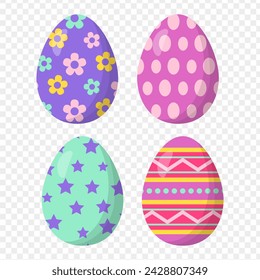 Ilustración vectorial Coloridos huevos de Pascua