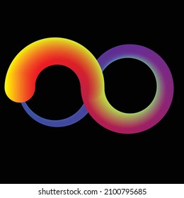 Vector Illustration .Colorful endless sign .. Infinity symbol Logo . Design element . Abstract Geometric shape .