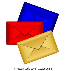 Vector illustration of colorful envelopes