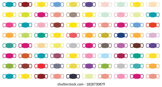 vector illustration of colorful facemasks for quarantine and protection measures pattern