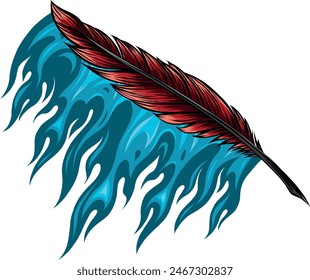 Vektorillustration von Bunte Feder auf weißem Hintergrund