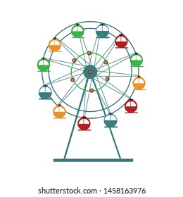 Vector Illustration Of Colorful Ferris Wheel