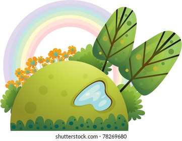 Vector illustration of colorful field.