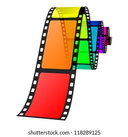 Vector illustration of colorful film