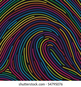 Vector illustration of colorful fingerprints.