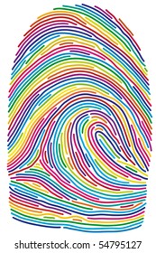 Vector illustration of colorful fingerprints.