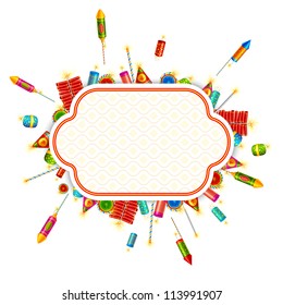 vector illustration of colorful fire cracker around blank space