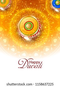 vector illustration of colorful firework for Happy Diwali festival of India celebration