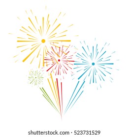 Vector illustration of colorful fireworks