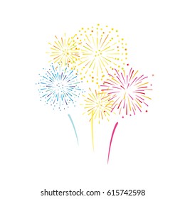 Vector illustration of colorful fireworks