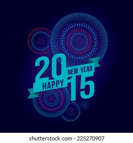 Vector illustration of Colorful fireworks. Happy new year 2015 theme