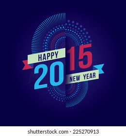 Vector illustration of Colorful fireworks. Happy new year 2015 theme