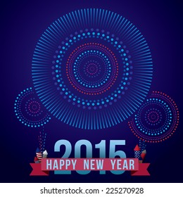 Vector illustration of Colorful fireworks. Happy new year 2015 theme