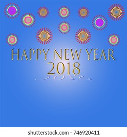 Vector illustration of Colorful fireworks Happy new year