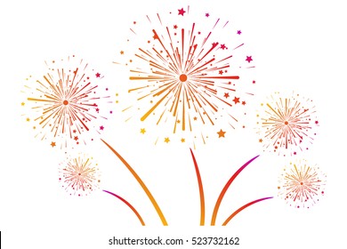 Vector illustration of colorful fireworks symbol