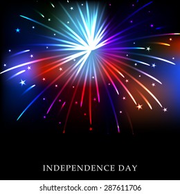 Vector illustration of a colorful fireworks for USA Independence Day.