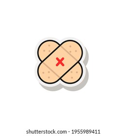 vector illustration of colorful flat design, theme sticker, hansaplast wound patch